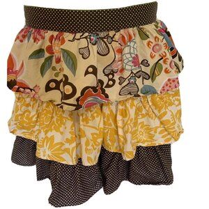 Pier 1 Waist Apron 3 Tiered Ruffle Floral Boho Polka Dot Multicolor